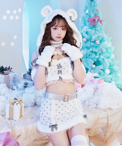 Malymoon（マリームーン）の「オーロラ白くまサンタ《クリスマスコスプレ10点セット》（コスチューム/パーティーグッズ・レディース・ホワイト・FREE）」の4枚目の写真
