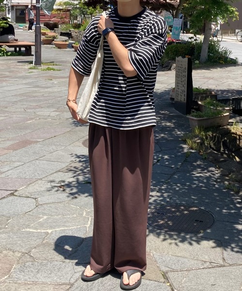 MinoriTY(マイノリティ)の「【MinoriTY】さらさら梨地素材ベルト付きワイドパンツ 夏服 スラックス カラーパンツ メンズ(スラックス・メンズ・ブラック/ブルー/チャコール/パープル/ライトグレー/ブラウン・S/M/L)」の13枚目の写真