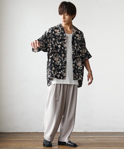 MinoriTY(マイノリティ)の「【MinoriTY】さらさら梨地素材ベルト付きワイドパンツ 夏服 スラックス カラーパンツ メンズ(スラックス・メンズ・ブラック/ブルー/チャコール/パープル/ライトグレー/ブラウン・S/M/L)」の16枚目の写真