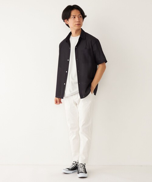 SHIPS Colors(シップス カラーズ)の「SHIPS Colors: 〈洗濯機可能〉シャリル ジャージー 半袖シャツ セットアップ対応(シャツ/ブラウス・メンズ・ネイビー/ブルー/ベージュ/ブラウン・X-LARGE/MEDIUM/LARGE)」の12枚目の写真