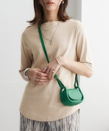 UVカット綿100%フライス素材ボートネック5分袖Tシャツ