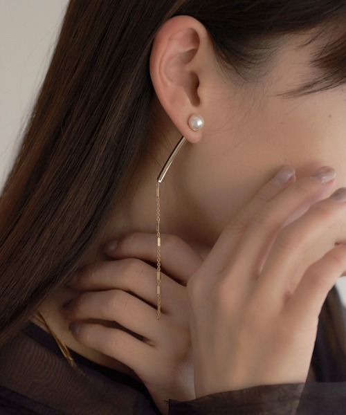 ear PAPILLONNER（イアパピヨネ）の「バックチェーンピアス（ピアス（片耳用）・レディース・ゴールド/シルバー・FREE）」の2枚目の写真