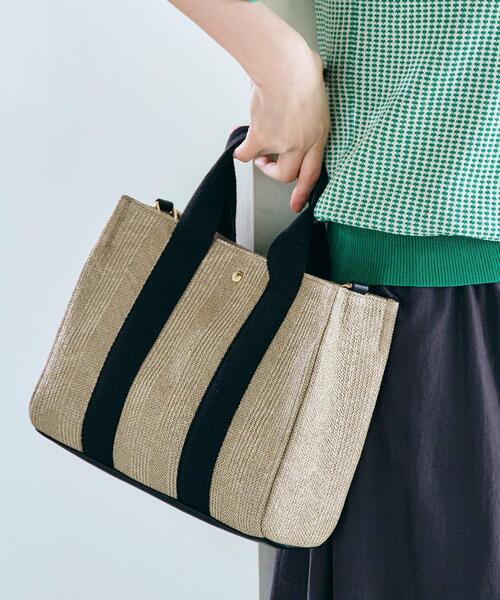 grove（グローブ）の「◆スクエアテープPP2WAYトート（トートバッグ・レディース・グレー/ベージュ系その他7/ゴールド/アイボリー・00）」の2枚目の写真