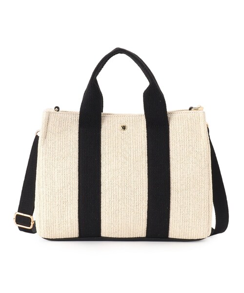 grove（グローブ）の「◆スクエアテープPP2WAYトート（トートバッグ・レディース・グレー/ベージュ系その他7/ゴールド/アイボリー・00）」の5枚目の写真