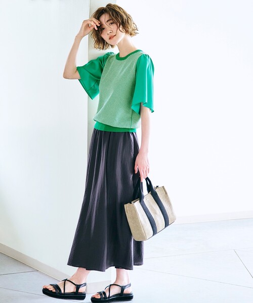 grove（グローブ）の「◆スクエアテープPP2WAYトート（トートバッグ・レディース・グレー/ベージュ系その他7/ゴールド/アイボリー・00）」の22枚目の写真