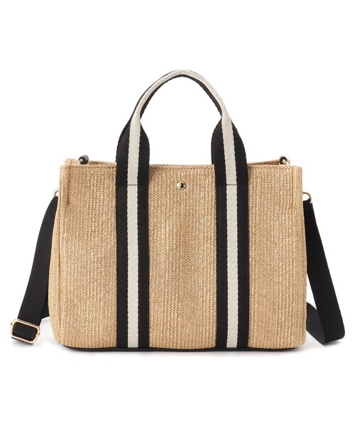 grove（グローブ）の「◆スクエアテープPP2WAYトート（トートバッグ・レディース・グレー/ベージュ系その他7/ゴールド/アイボリー・00）」の6枚目の写真