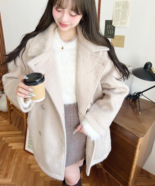 moment+（モーメントプラス）の「2WAYアレンジカラーミドル丈ニット