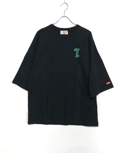 TRAP/U （トラップユー）の「バックプリント ドルマンスリーブ ビッグTシャツ / ミドルウエイト コットン天竺（Tシャツ/カットソー・メンズ・ブラック/ホワイト/オレンジ・F）」の4枚目の写真