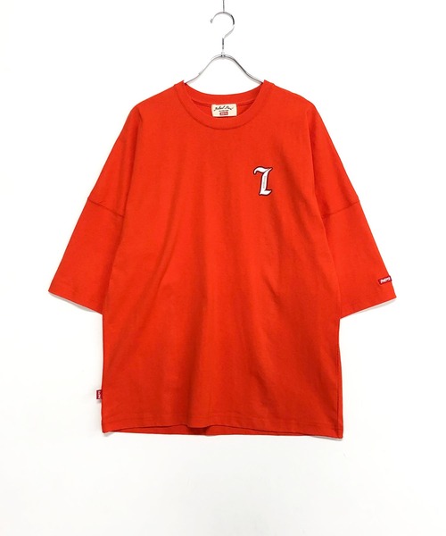 TRAP/U （トラップユー）の「バックプリント ドルマンスリーブ ビッグTシャツ / ミドルウエイト コットン天竺（Tシャツ/カットソー・メンズ・ブラック/ホワイト/オレンジ・F）」の12枚目の写真