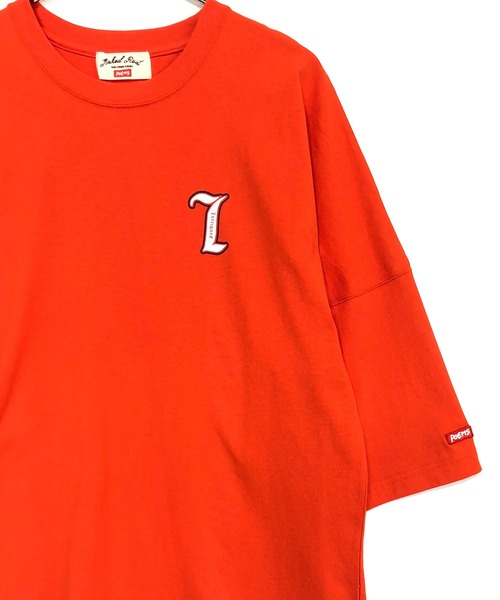 TRAP/U （トラップユー）の「バックプリント ドルマンスリーブ ビッグTシャツ / ミドルウエイト コットン天竺（Tシャツ/カットソー・メンズ・ブラック/ホワイト/オレンジ・F）」の14枚目の写真