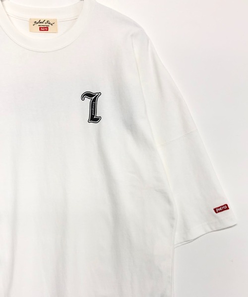 TRAP/U （トラップユー）の「バックプリント ドルマンスリーブ ビッグTシャツ / ミドルウエイト コットン天竺（Tシャツ/カットソー・メンズ・ブラック/ホワイト/オレンジ・F）」の18枚目の写真