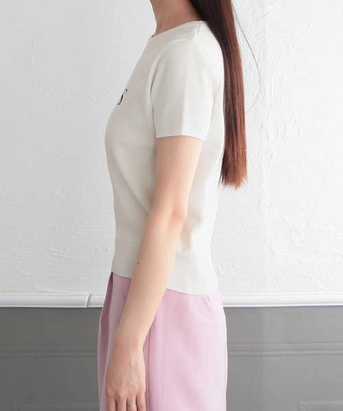 Julia Boutique(ジュリアブティック)の「Parisロゴ刺繍ニットトップス/23128(ニット/セーター・レディース・ホワイト/ピンク/ブラック・ONE)」の22枚目の写真