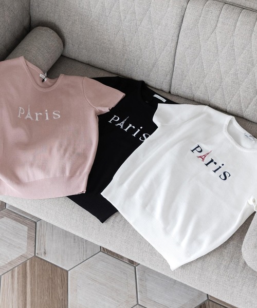 Julia Boutique(ジュリアブティック)の「Parisロゴ刺繍ニットトップス/23128(ニット/セーター・レディース・ホワイト/ピンク/ブラック・ONE)」の20枚目の写真