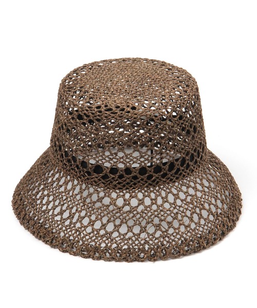 PAGEBOY（ページボーイ）の「スカシアミバケットハット（ハット・レディース・ブラック/ダークブラウン・FREE）」の4枚目の写真