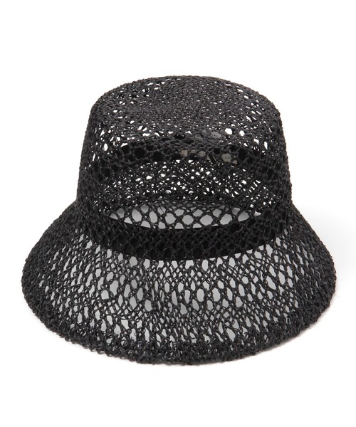 PAGEBOY（ページボーイ）の「スカシアミバケットハット（ハット・レディース・ブラック/ダークブラウン・FREE）」の5枚目の写真