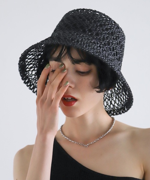 PAGEBOY（ページボーイ）の「スカシアミバケットハット（ハット・レディース・ブラック/ダークブラウン・FREE）」の18枚目の写真