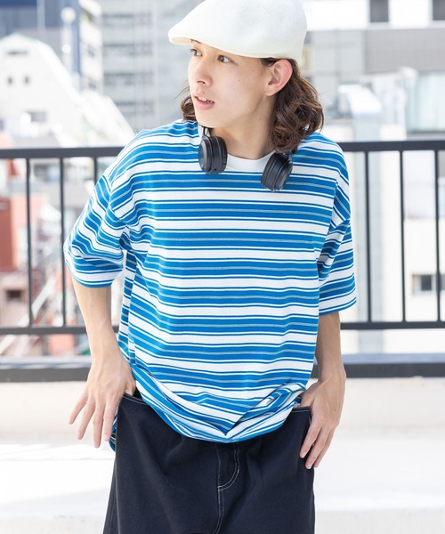 PBLIM(ページボーイリム)の「PBLIM/マルチボーダーT(Tシャツ/カットソー・レディース・ブラック系その他/ブルー系その他/ホワイト系その他・MEDIUM/LARGE)」の3枚目の写真