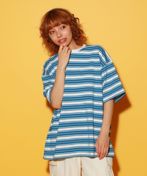 PBLIM(ページボーイリム)の「PBLIM/マルチボーダーT(Tシャツ/カットソー・レディース・ブラック系その他/ブルー系その他/ホワイト系その他・MEDIUM/LARGE)」の5枚目の写真