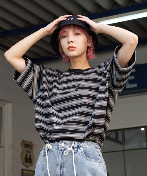 PBLIM(ページボーイリム)の「PBLIM/マルチボーダーT(Tシャツ/カットソー・レディース・ブラック系その他/ブルー系その他/ホワイト系その他・MEDIUM/LARGE)」の16枚目の写真