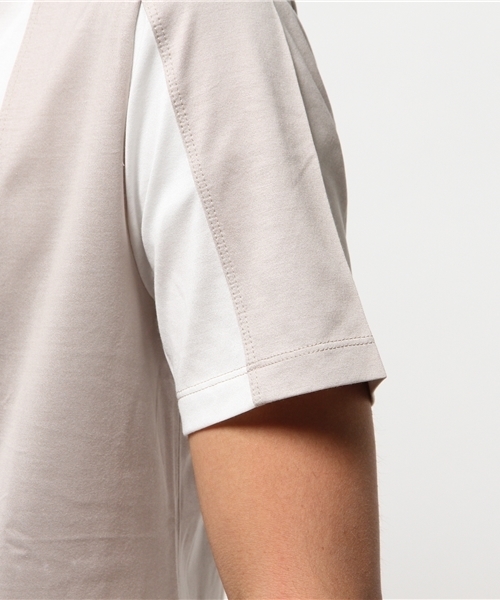 KATHARINE HAMNETT LONDON (キャサリンハムネットロンドン)の「BICOLOR ASYMMETRY CUT / バイカラーアシンメトリーカットTシャツ(Tシャツ/カットソー・メンズ・ホワイト/ネイビー・XL/L/M/S)」の6枚目の写真