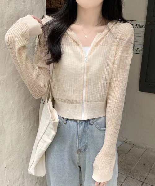 nu=layerショート丈カーディガン / ボレロ［UVケア］ SALON adam et rope' カーディガン nu=layerショート丈