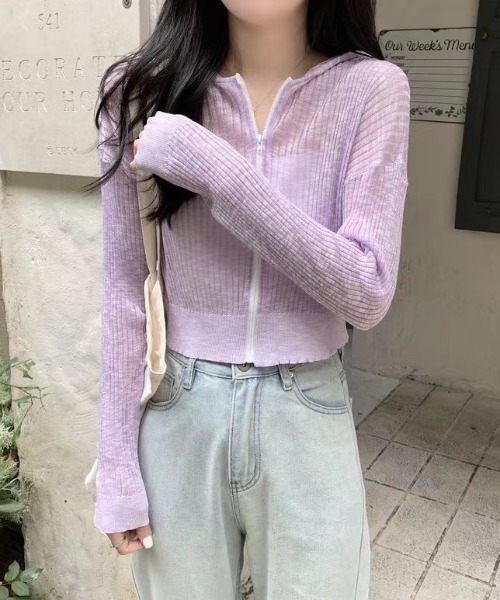 nu=layerショート丈カーディガン / ボレロ［UVケア］ SALON adam et rope' カーディガン nu=layerショート丈