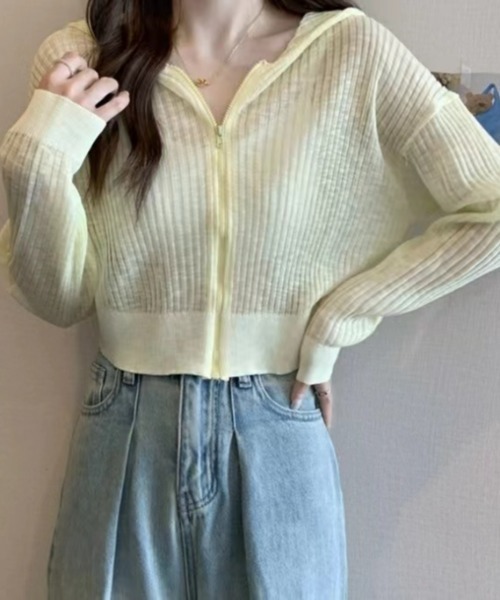 Sibra（シブラ）の「UVケア・接触冷感ショート丈カーディガン（カーディガン/ボレロ・レディース・パープル/ベージュ/ホワイト/ブルー/イエロー・M）」の15枚目の写真