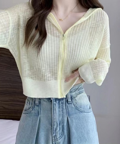 Sibra（シブラ）の「UVケア・接触冷感ショート丈カーディガン（カーディガン/ボレロ・レディース・パープル/ベージュ/ホワイト/ブルー/イエロー・M）」の20枚目の写真