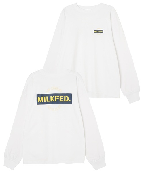 MILKFED.（ミルクフェド）の「STENCIL BOX WIDE L/S TEE（Tシャツ/カットソー・レディース・ライトブルー/ホワイト/ブラック/ピンク・L/M）」の5枚目の写真