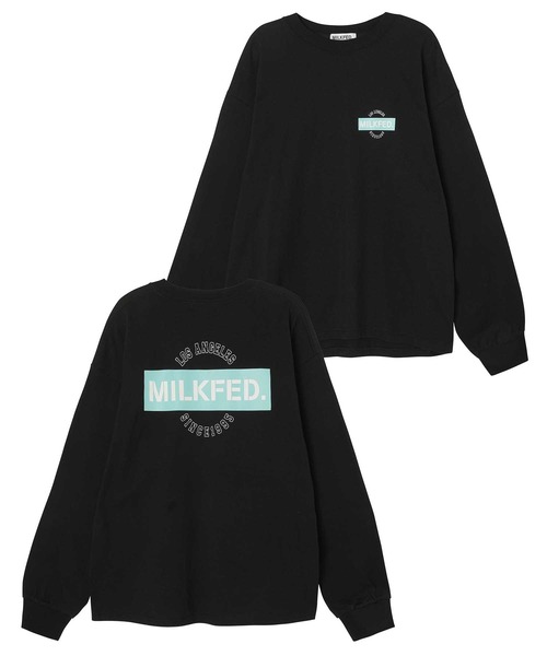 MILKFED.（ミルクフェド）の「STENCIL BOX WIDE L/S TEE（Tシャツ/カットソー・レディース・ライトブルー/ホワイト/ブラック/ピンク・L/M）」の6枚目の写真
