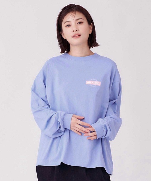 MILKFED.（ミルクフェド）の「STENCIL BOX WIDE L/S TEE（Tシャツ/カットソー・レディース・ライトブルー/ホワイト/ブラック/ピンク・L/M）」の16枚目の写真