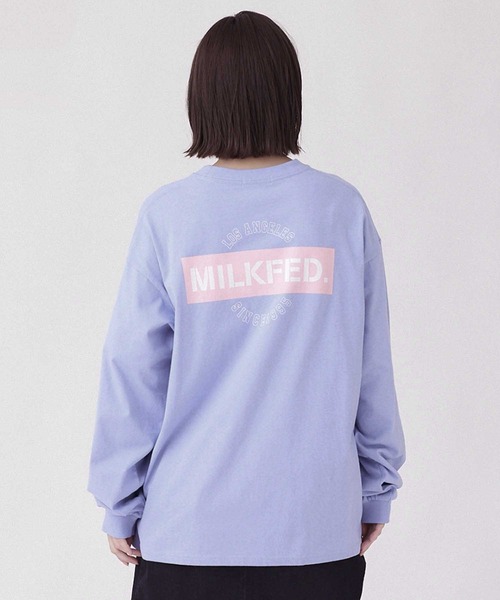 MILKFED.（ミルクフェド）の「STENCIL BOX WIDE L/S TEE（Tシャツ/カットソー・レディース・ライトブルー/ホワイト/ブラック/ピンク・L/M）」の18枚目の写真