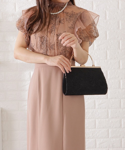 Lace Ladies（レースレディース）の「フラワー刺繍メタリックハンドバッグ（クラッチバッグ・レディース・ブラック/シルバー/アイボリー・FREE）」の20枚目の写真