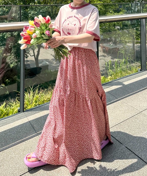 Alley by w closet（アリーバイダブルクローゼット）の「【Alley】うさぎプリントリンガーT（Tシャツ/カットソー・レディース・ベージュ/ピンク/ブルー/スミクロ・FREE）」の20枚目の写真