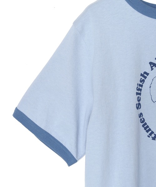 Alley by w closet（アリーバイダブルクローゼット）の「【Alley】うさぎプリントリンガーT（Tシャツ/カットソー・レディース・ベージュ/ピンク/ブルー/スミクロ・FREE）」の17枚目の写真