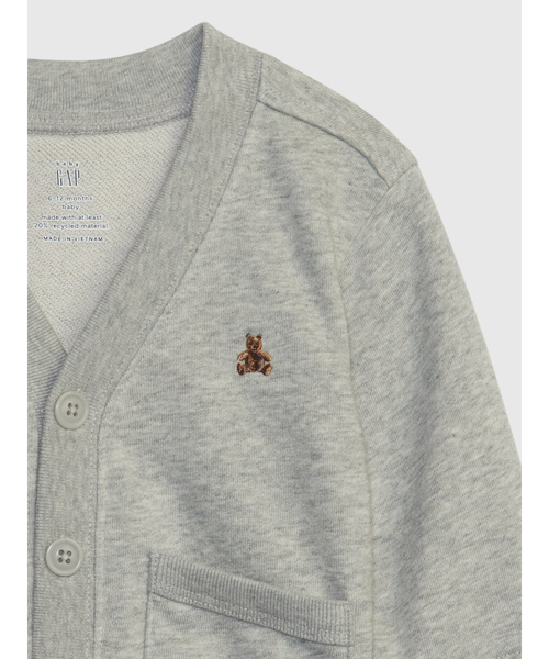 GAP（ギャップ）の「スウェットVネックカーディガン (ベビー)（カーディガン/ボレロ・キッズ・ライトグレー/ネイビー/ベージュ・6-12M/12-18M/18-24M/2 YRS/3 YRS/5 YRS/4 YRS/3-6M）」の5枚目の写真