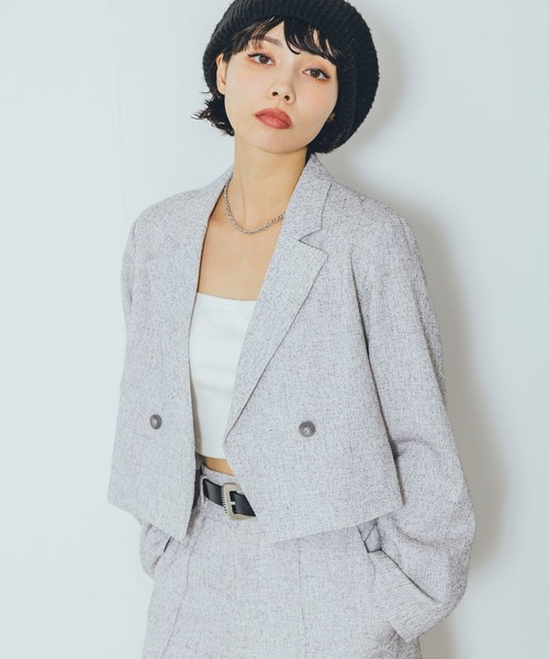 PAGEBOY（ページボーイ）の「ツイードショートジャケット（テーラードジャケット・レディース・オフホワイト/ブラック・FREE）」の16枚目の写真