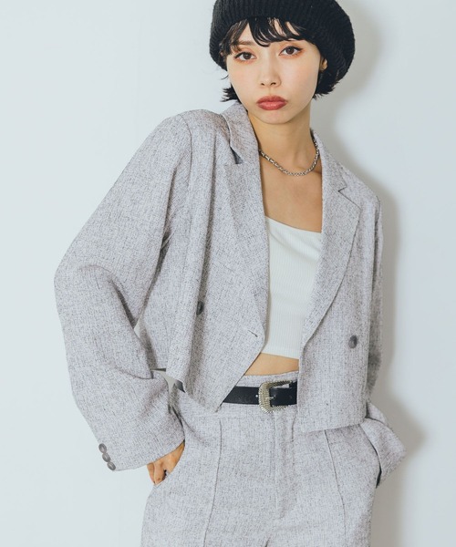 PAGEBOY（ページボーイ）の「ツイードショートジャケット（テーラードジャケット・レディース・オフホワイト/ブラック・FREE）」の18枚目の写真