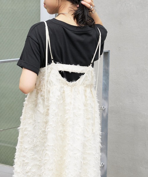 COLONY 2139(コロニートゥーワンスリーナイン)の「フリンジジャガードキャミワンピース(ワンピース・レディース・アイボリー/ブラック・FREE)」の10枚目の写真