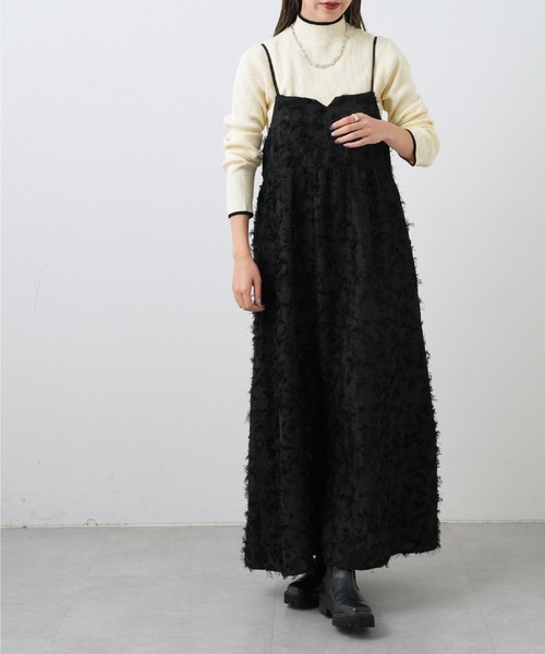 COLONY 2139(コロニートゥーワンスリーナイン)の「フリンジジャガードキャミワンピース(ワンピース・レディース・アイボリー/ブラック・FREE)」の5枚目の写真