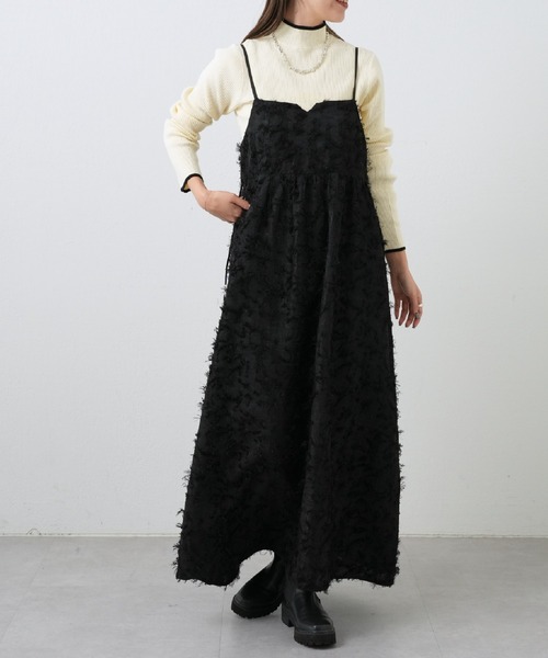 COLONY 2139(コロニートゥーワンスリーナイン)の「フリンジジャガードキャミワンピース(ワンピース・レディース・アイボリー/ブラック・FREE)」の12枚目の写真