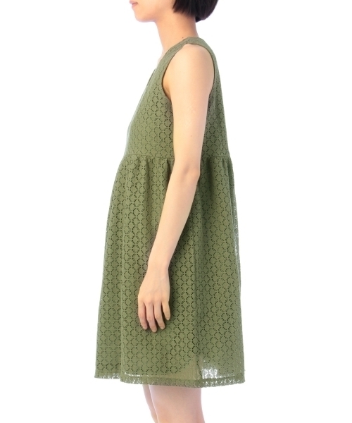 grove（グローブ）の「アイレットレースワンピース（ワンピース・レディース・グリーン/ブルー/ベージュ・03/02）」の4枚目の写真
