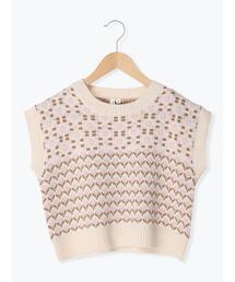 Samansa Mos2 Lagom | 花柄ジャカードニットベスト(ベスト)