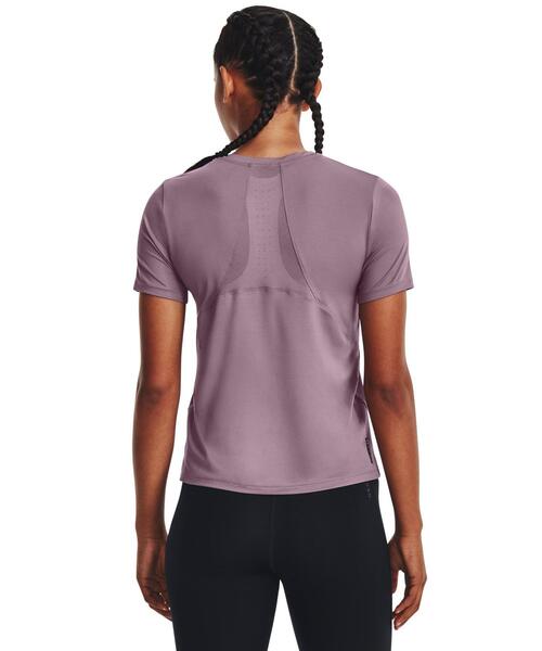 UNDER ARMOUR(アンダーアーマー)の「UAラッシュ ベント フィッティド ショートスリーブ シャツ(トレーニング/レディース)(Tシャツ/カットソー・レディース・パープル・M/S/L/XL)」の2枚目の写真