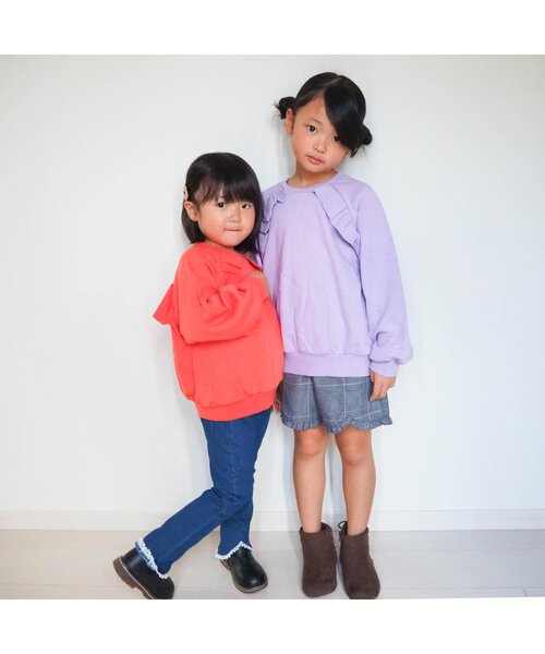 apres les cours（アプレレクール）の「【WEB限定】裾レースフレアパンツ（その他パンツ・キッズ・ピンク/アイボリー/インディゴブルー・110/120/100/90/130/140/80）」の5枚目の写真