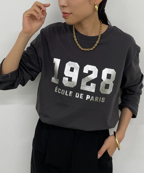 LOUNGEDRESS（ラウンジドレス）の「1928ロンT（Tシャツ/カットソー・レディース・チャコールグレー・FREE）」の2枚目の写真