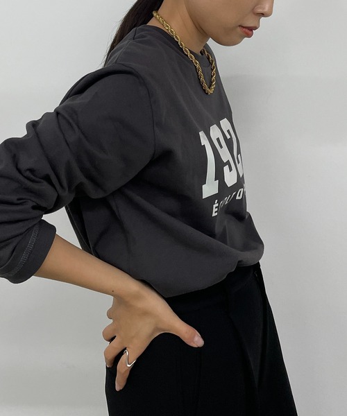 LOUNGEDRESS（ラウンジドレス）の「1928ロンT（Tシャツ/カットソー・レディース・チャコールグレー・FREE）」の5枚目の写真