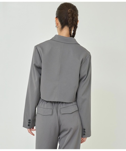 ANAP（アナップ）の「ダブルボタンクロップドジャケット【セットアップ対応】（テーラードジャケット・レディース・ブラック/ダークグレー・FREE）」の14枚目の写真