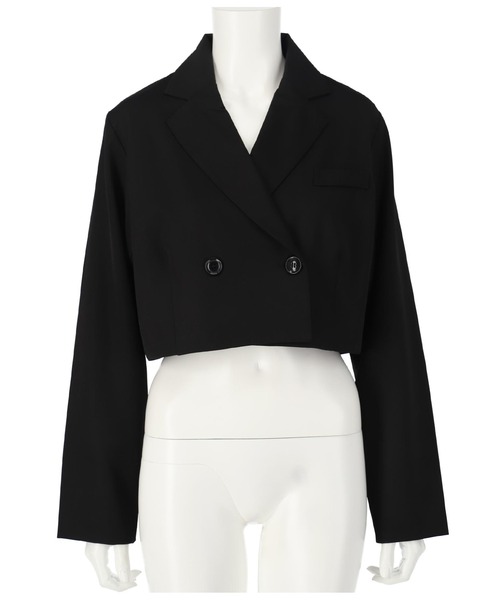 ANAP（アナップ）の「ダブルボタンクロップドジャケット【セットアップ対応】（テーラードジャケット・レディース・ブラック/ダークグレー・FREE）」の17枚目の写真