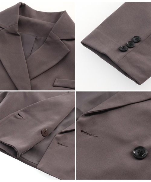 ANAP（アナップ）の「ダブルボタンクロップドジャケット【セットアップ対応】（テーラードジャケット・レディース・ブラック/ダークグレー・FREE）」の20枚目の写真